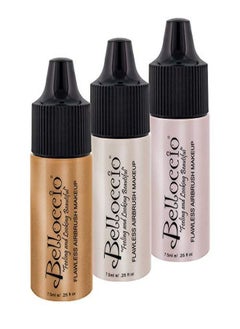 S Professional Flawless Airbrush Makeup Shimmer Shade Set (Trio Set) In 1/4 Oz. Bottles (New Formula)