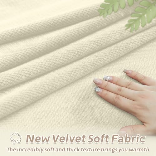 Arfntevss Sectional Recliner Couch Covers Velvet Corner Sectional Sofa Cover for Reclining Couch Stretch Soft L Shape Recliner Slipcover Thick U Shaped Washable Protector (5 Seat Cover, Beige) - Image 4