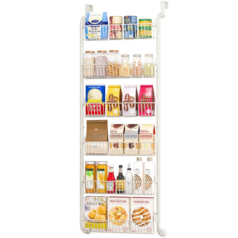 MIAOLI Over the Door Pantry Organizers and Storage 6Tier Spice Rack Home  Kitchen Storage Shelves for Cabinet Large Capacity Hanging Seasoning Organizer Laundry Room Organization White