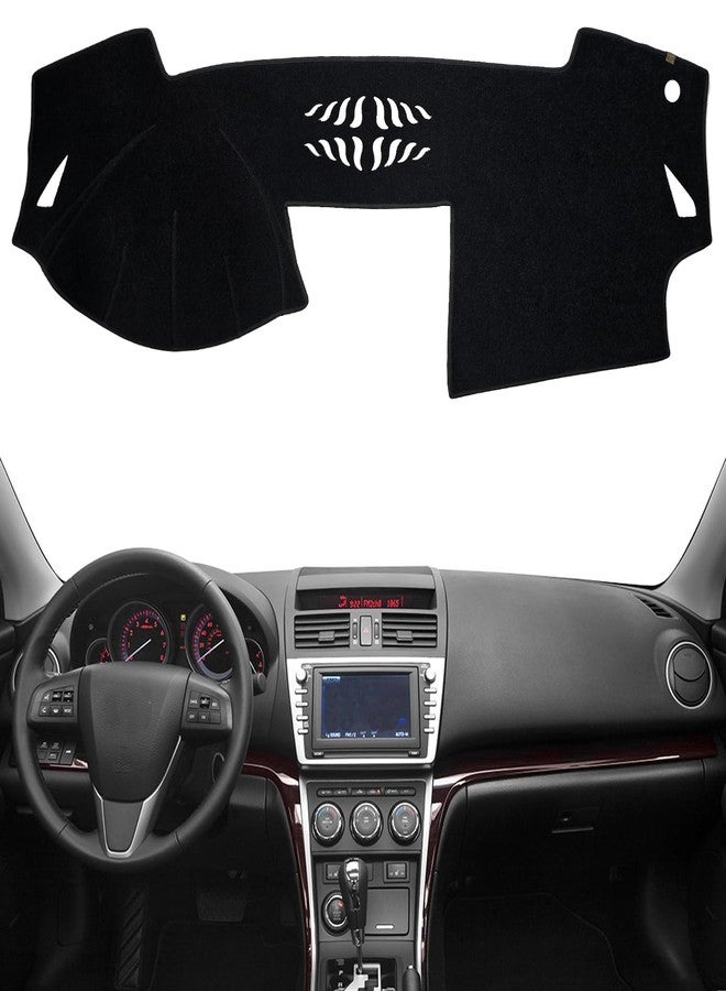 KEYOOG Dashboard Cover Dash Mat Fit for 2013-2009 Ma-zda 6 (for Left Hand Drive),Car Dash Board Mat Anti-Glare Carpet,Non-Slip Pad Sunshield Protector (Black) - Image 1