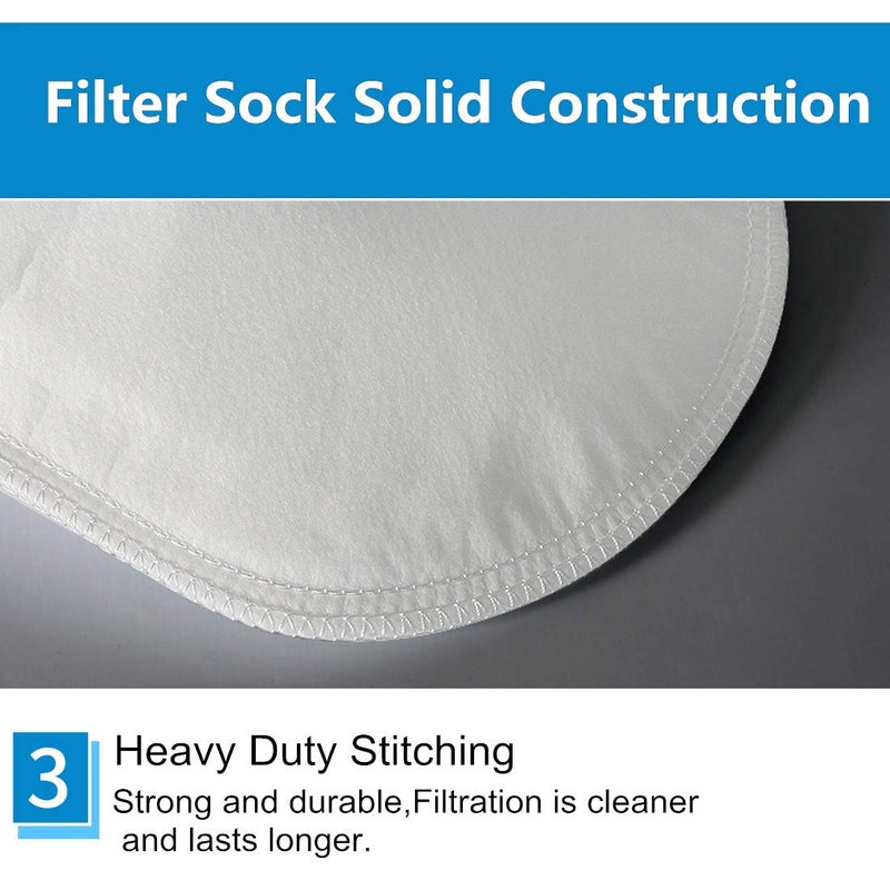 Honritone Felt Liquid Filter Socks 100 Micron 7 Inch Ring by 16 Inch Long Water Fabric Filter Bags Industrial Size 1-1Pack (100 Micron 7 x 16 Inch) - Image 5