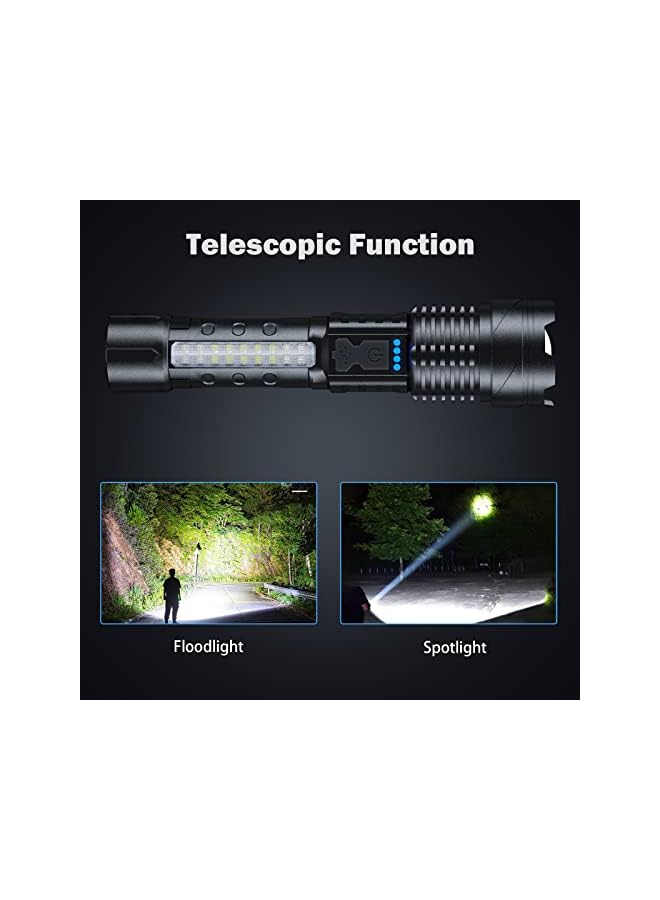 promass Flashlight High Lumens Rechargeable 2 Pack, 990000 Lumen Super Bright Led Flashlights with 7 Light Modes, IPX6 Waterproof, Powerful Handheld Flash Light for Camping Home Emergencies - Image 5