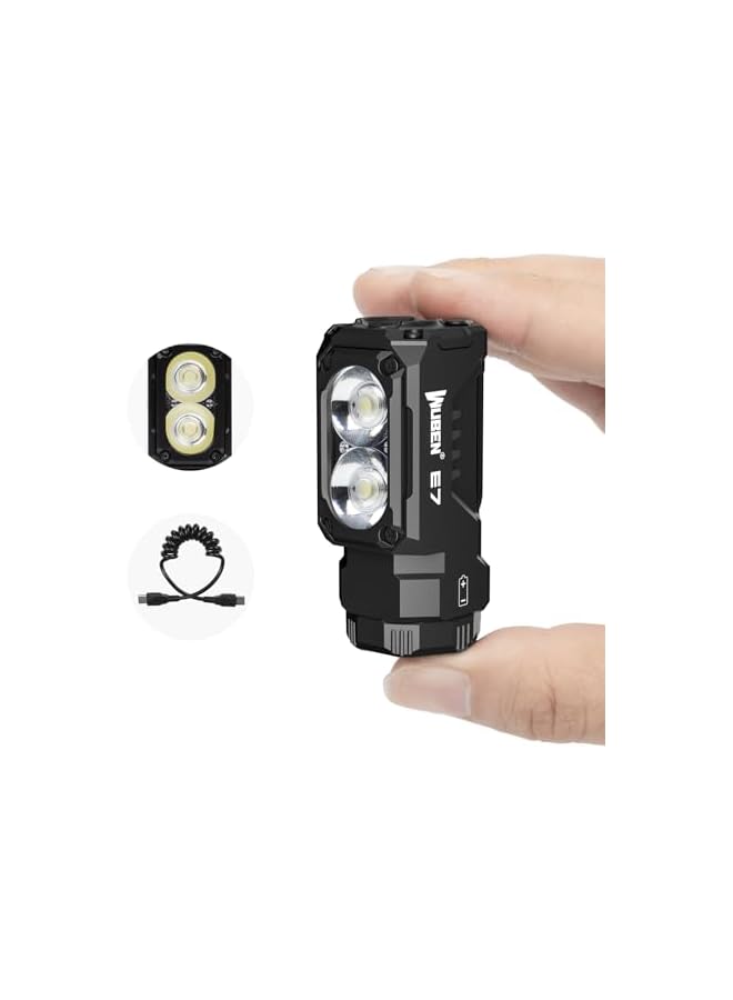 WUBEN E7 1800 Lumen Rechargeable Mini Flashlight with Magnet - Super Bright 6 Modes EDC Flashlight, Typ-C Rechargeable LED; IP68 Pocket Flashlight for Headlamp Use, Rescue, Camping - Image 2
