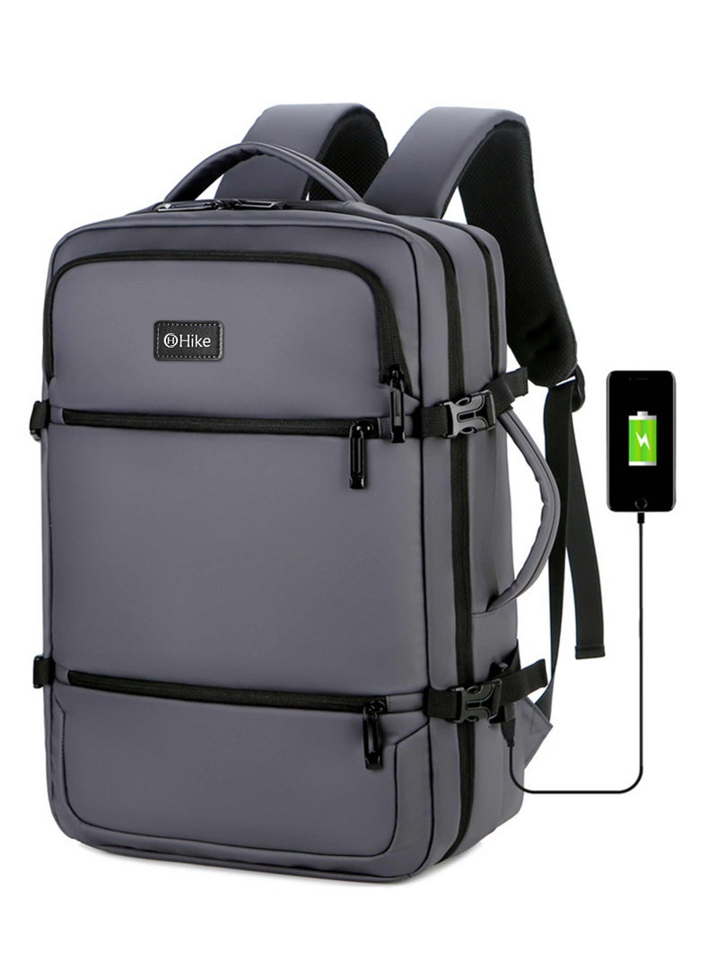 هايك Hike Premium Unisex Backpack Water Resistant Laptop Daypack with 360° Degree Opening and Separate Laptop Compartment for Travel/Business/College, HK2026-GREY - Image 1