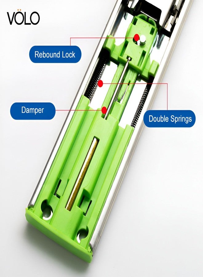 Volo Heavy Duty Drawer Slides, Full Extension Ball Bearing Runners | Pack of 2 Piece | Channels for Kitchen Cabinets, Wardrobes, and Dressers (Soft Close (Mild Steel), 12 Inch) - Image 3