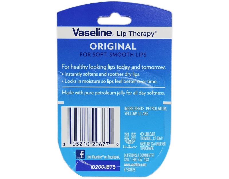 Vaseline Lip Therapy Original 25 Oz Pack Of 4 White - Image 3