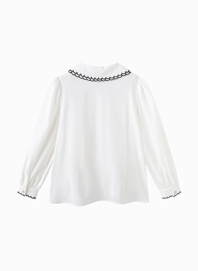 Balabala Kids Girls Single color long sleeve shirt