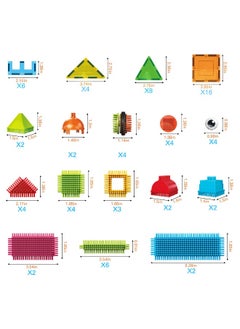 PicassoTiles PicassoTiles Magnetic Tiles and Soft Hedgehog Building Block Set (75 Pieces)  - Image 3