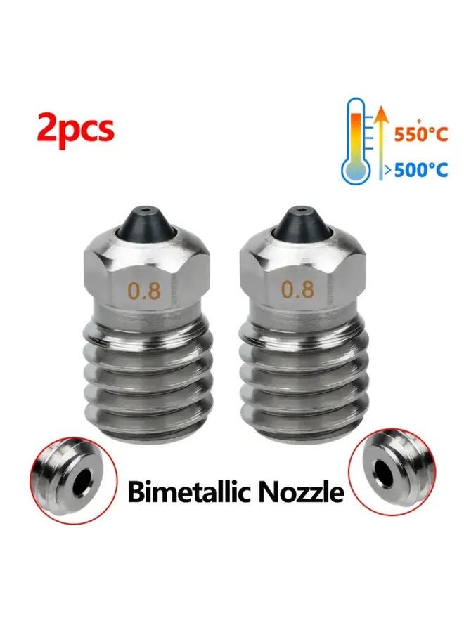 Bambu Lab V2 Hotend Upgrade Kit 2PCS 0 8mm Bimetal Nozzle For 3D Printer - Image 1