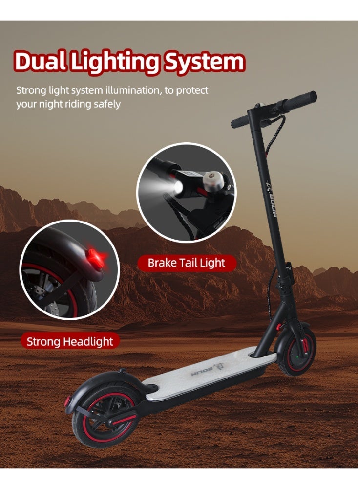بولين سكوتر كهربائي قابل للطي، مزود بإضاءة LED بسبعة ألوان، خفيف الوزن، مناسب للتنقلات اليومية، مزود بتحكم ذكي عبر تطبيق، محرك بقوة 350 واط، سرعة من 20 إلى 45 كم/ساعة، مدى من 10 إلى 25 كم، أقصى وزن للحمولة 150 كجم - Image 5