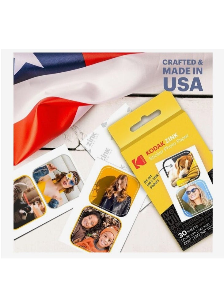Kodak Kodak 2 x 3 inch Premium Zink Pre-Cut Sticker Photo Paper Sheets (30 Pack)  - Image 3