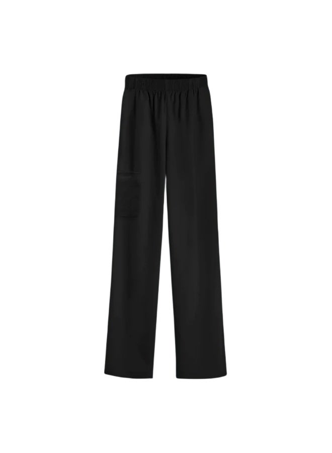 Loquat Womens Medical Scrubs Set Medical Uniform Long trousers Black - Image 1