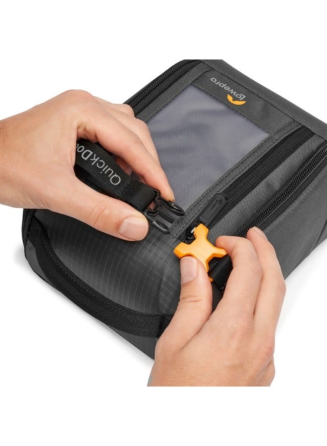 Lowepro GearUp Creator Box Medium II, Mirrorless and DSLR Camera Bag, Camera Case with QuickDoor Access, Made with Recycled Fabric, Orange Padded Interior Dividers, Grey - Image 5