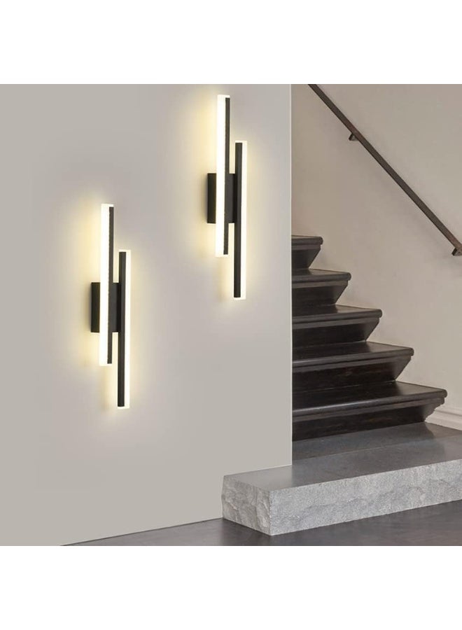 مصباح حائط داخلي LED، مصباح حائط حديث 16 وات، 3 درجات حرارة ألوان، مصباح حائط LED أسود لغرفة النوم، غرفة المعيشة، الممر، السلالم، غرفة الطعام - Image 4