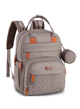 BabbleRoo Diaper Bag Backpack - Baby Essentials Travel Tote Multi function Waterproof Bag, with Changing Pad, Stroller Straps & Pacifier Case Unisex, Khaki - pzsku/Z40A5F128070878FAAC2EZ/45/_/1710233654/91c300a2-e3f7-46d7-bdfa-f7fc8bf46e72