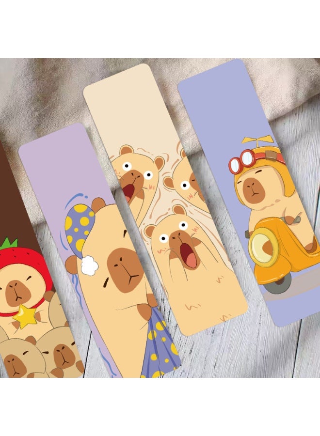 30 قطعة من علامات مرجعية على شكل كابيبارا للأطفال، علامات مرجعية مضحكة، علامات مرجعية لطيفة على شكل كابيبارا للمدرسة والمكتب والطلاب والمراهقين وعشاق قراءة الكتب، هدايا الفصل الدراسي - Image 2