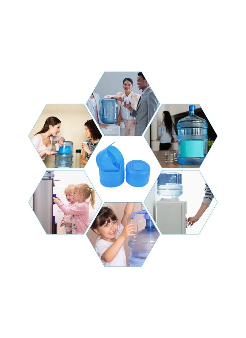 NIBEMINENT - Water Bottle Caps, 55mm 3 & 5 Gallon Jug, Replacement Snap-On Cap Anti Splash Peel Non-Spill (10pcs) - Image 1