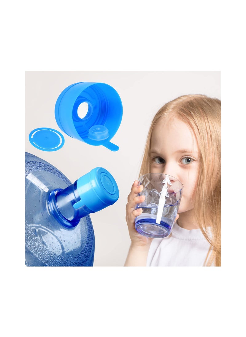 NIBEMINENT - Water Bottle Caps, 55mm 3 & 5 Gallon Jug, Replacement Snap-On Cap Anti Splash Peel Non-Spill (10pcs) - Image 1