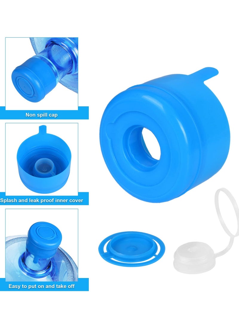 NIBEMINENT - Water Bottle Caps, 55mm 3 & 5 Gallon Jug, Replacement Snap-On Cap Anti Splash Peel Non-Spill (10pcs) - Image 1