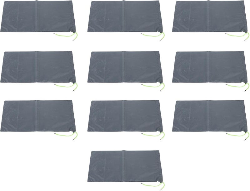 Sandless Sand Bags Flood Water Barriers, 10PCS Polyester 9.8x19.7in with Drawstring - Reusable Waterproof Lining, Durable Flood Prevention for Basement and Garage (Grey) - Image 1