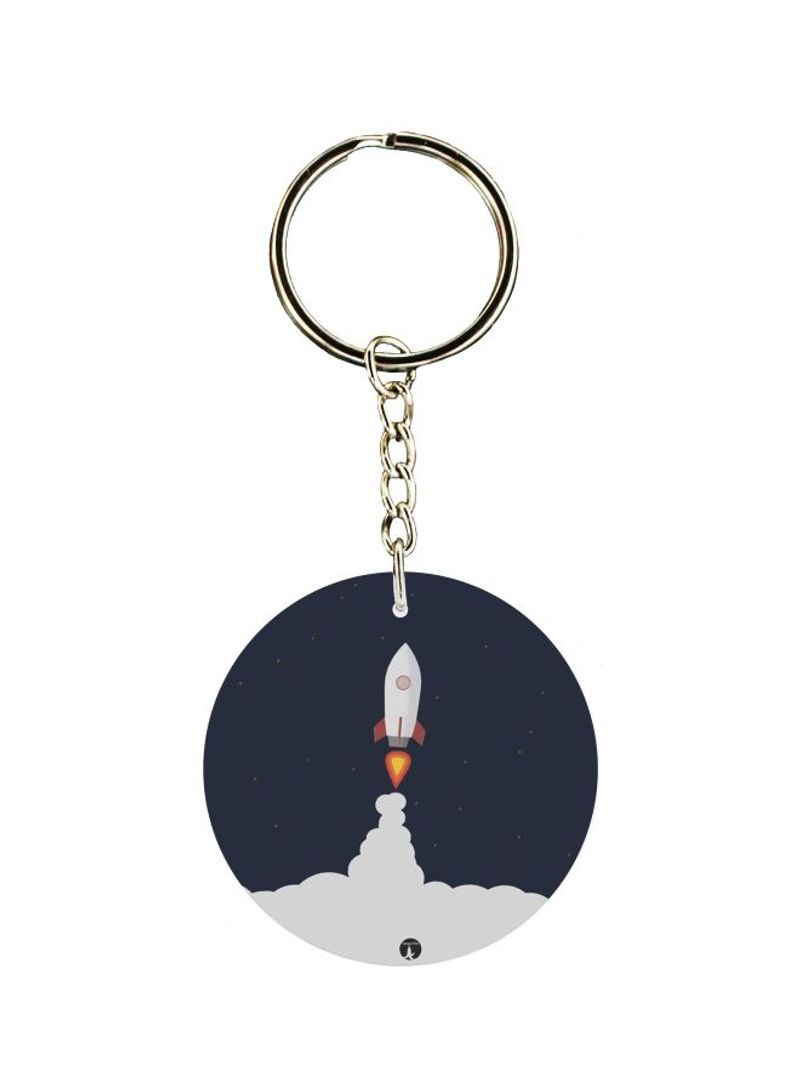 RKN Rocket Printed Double Sided Keychain