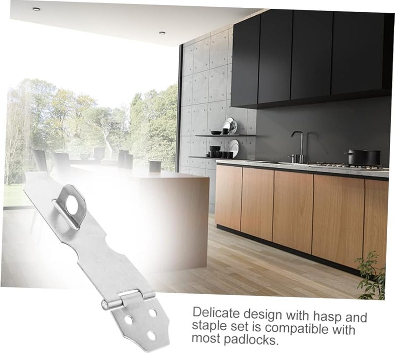 Stainless Steel Cabinet Door Sliding Lock 20Pcs Silver Furniture Safety Bolt - Image 4