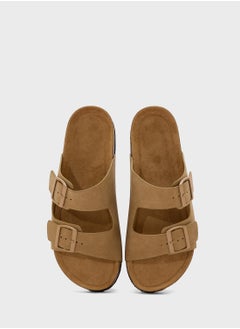 Truffle Comfy Footbed Double Strap Flat Sandal  - Image 4