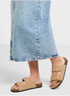 Truffle Comfy Footbed Double Strap Flat Sandal  - Image 5