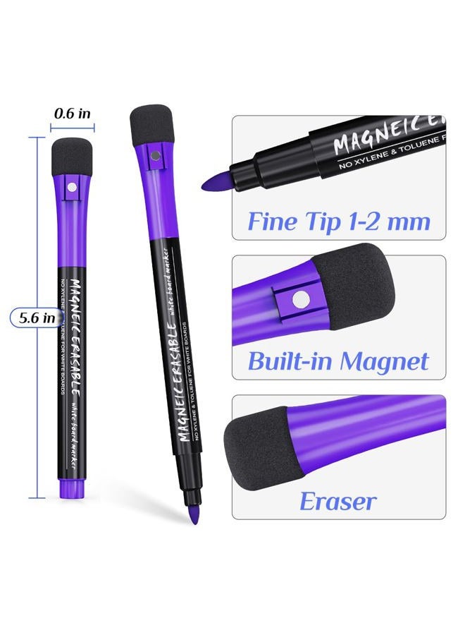 JR.WHITE Magnetic Dry Erase Markers Fine Point Tip, 12 Count Colorful White Board Markers Dry Erase Marker with Eraser Cap, Low Odor Thin Marking for Teachers, Calendar Boards, Office, School Supplies - Image 3