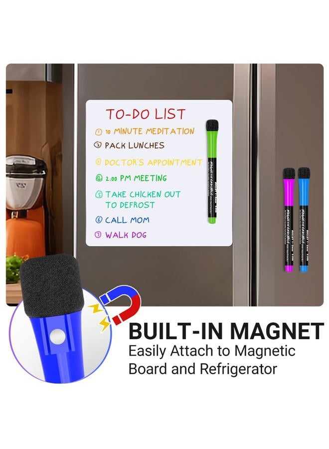 JR.WHITE Magnetic Dry Erase Markers Fine Point Tip, 12 Count Colorful White Board Markers Dry Erase Marker with Eraser Cap, Low Odor Thin Marking for Teachers, Calendar Boards, Office, School Supplies - Image 5