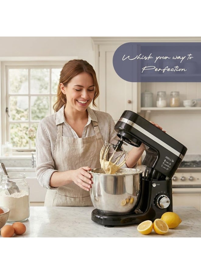 آي بيل iBELL 4500MPRO Stand Mixer with Tilt-up Head, 1500Watt, 8 Speed Control, 100% Copper Motor, 5L Stainless Steel Bowl with Planetary Rotation, Multipurpose Food Mixer (Black) - Image 3