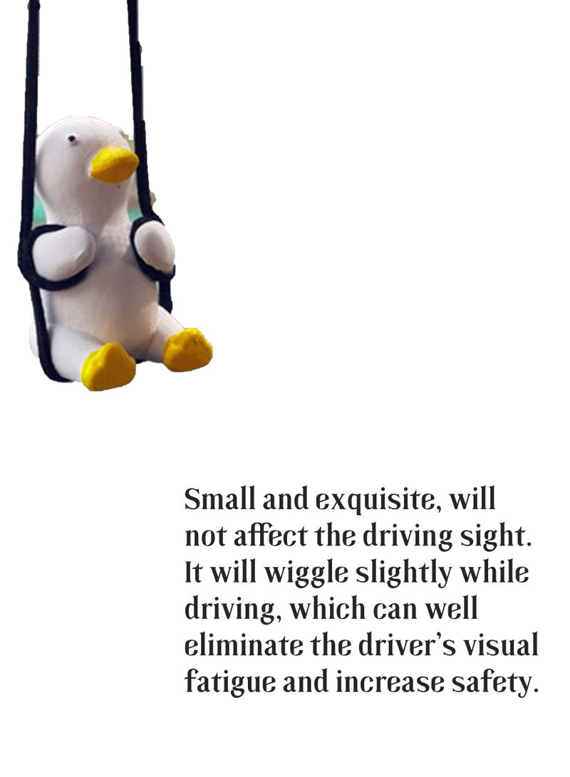 Swing Duck Car Ornament, Car Pendant, Car Rear View Mirror Pendant Car Decoration, Stable and Smooth, Durable, with Rope, Easy To Hang, Can Be Used In Car, Home, Restaurant, Etc（1 pack） - Image 2