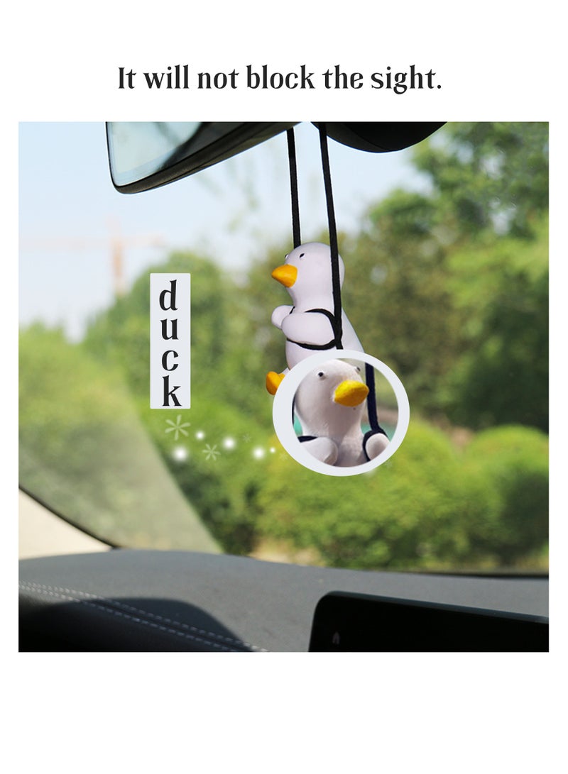 Swing Duck Car Ornament, Car Pendant, Car Rear View Mirror Pendant Car Decoration, Stable and Smooth, Durable, with Rope, Easy To Hang, Can Be Used In Car, Home, Restaurant, Etc（1 pack） - Image 1