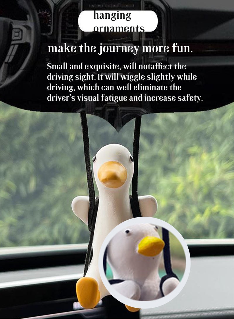Swing Duck Car Ornament, Car Pendant, Car Rear View Mirror Pendant Car Decoration, Stable and Smooth, Durable, with Rope, Easy To Hang, Can Be Used In Car, Home, Restaurant, Etc（1 pack） - Image 4