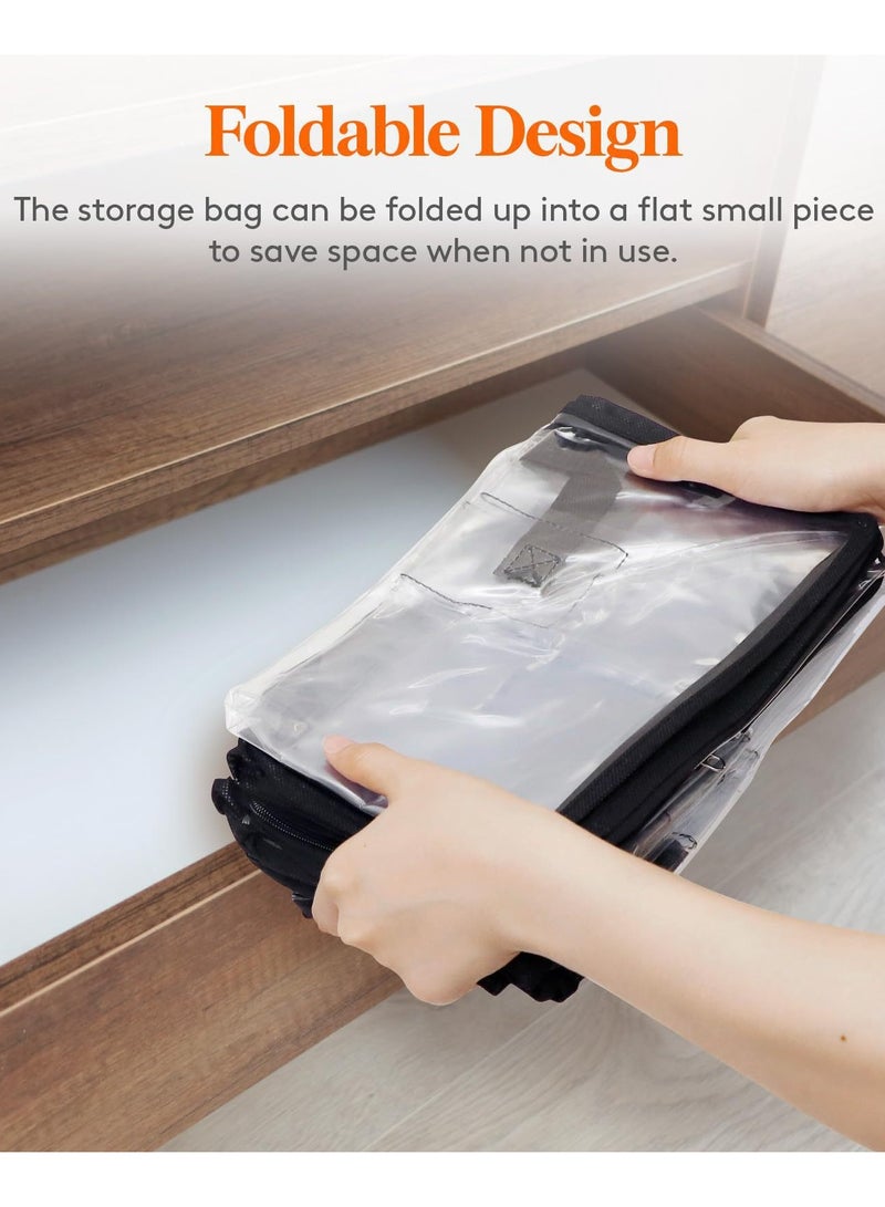 Clear Clothes Storage Bags, 60L Plastic Blanket Vinyl Foldable Moving Bags with Zipper, Closet Organizers and Storage Containers for Bedding, Duvet, Pillow - Image 2