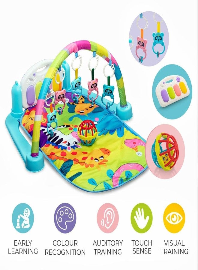 ADKD Baby Toys Multi Functional Musical Keyboard Mat Piano Baby Mat Gym & Fitness Rack For 0 To 24 Month Age Baby (Pink),1 Count - Image 4