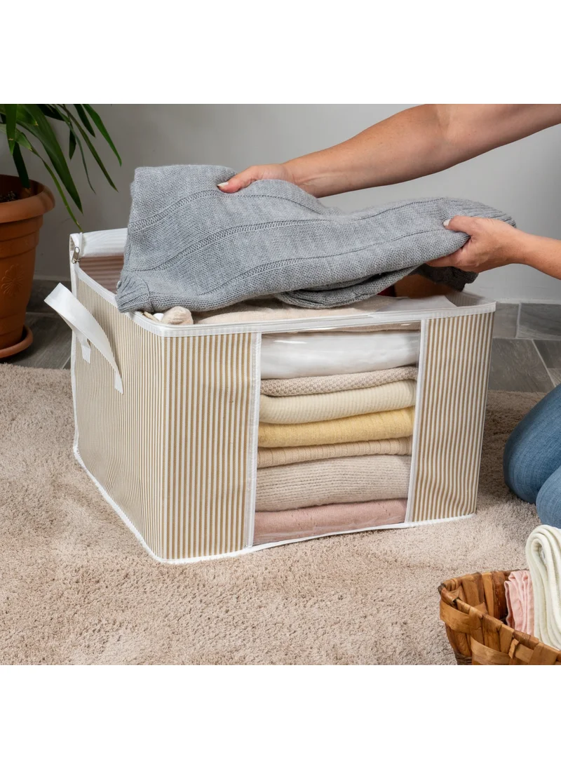 Nacarev Medium Size Window Line Pattern Printed Closet Clothes Organizer Storage Bag 45x40x30 cm