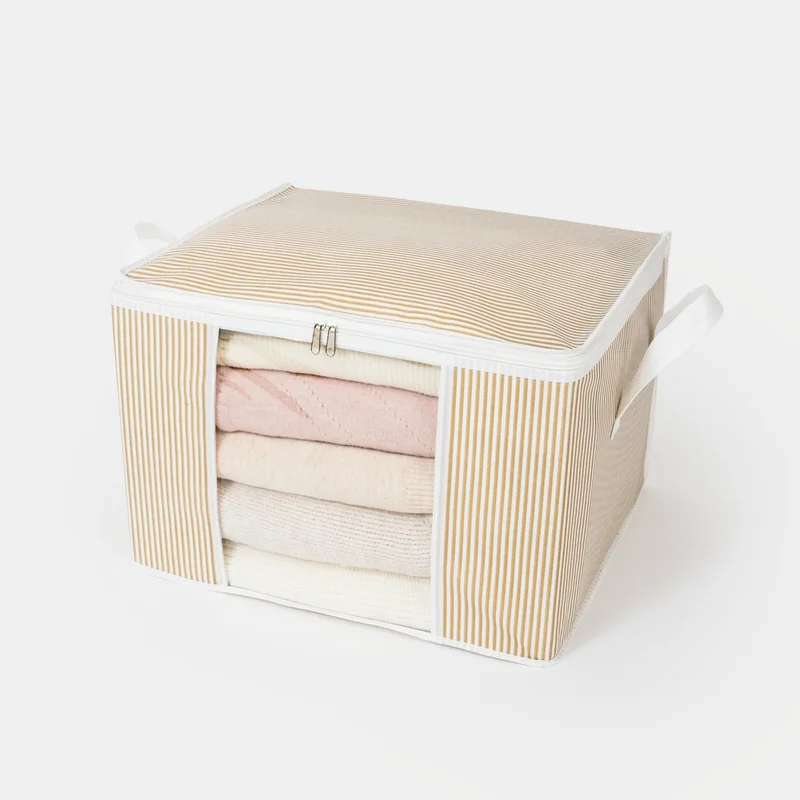 Nacarev Medium Size Window Line Pattern Printed Closet Clothes Organizer Storage Bag 45x40x30 cm