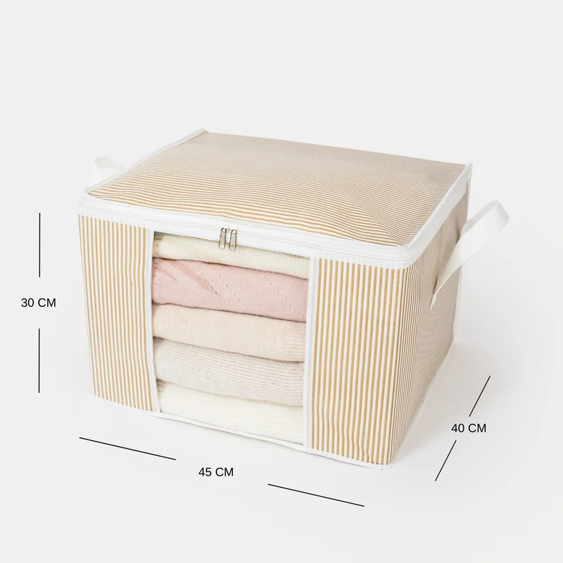 Nacarev Medium Size Window Line Pattern Printed Closet Clothes Organizer Storage Bag 45x40x30 cm