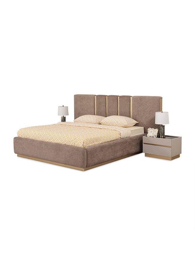 Nova Bed, Cappuccino & Brushed Gold - 180X200 Cm
