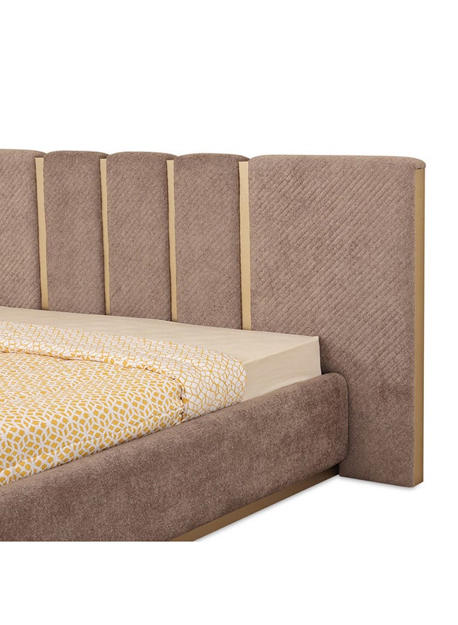 Nova Bed, Cappuccino & Brushed Gold - 180X200 Cm