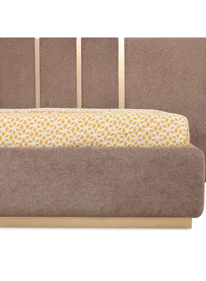 Nova Bed, Cappuccino & Brushed Gold - 180X200 Cm