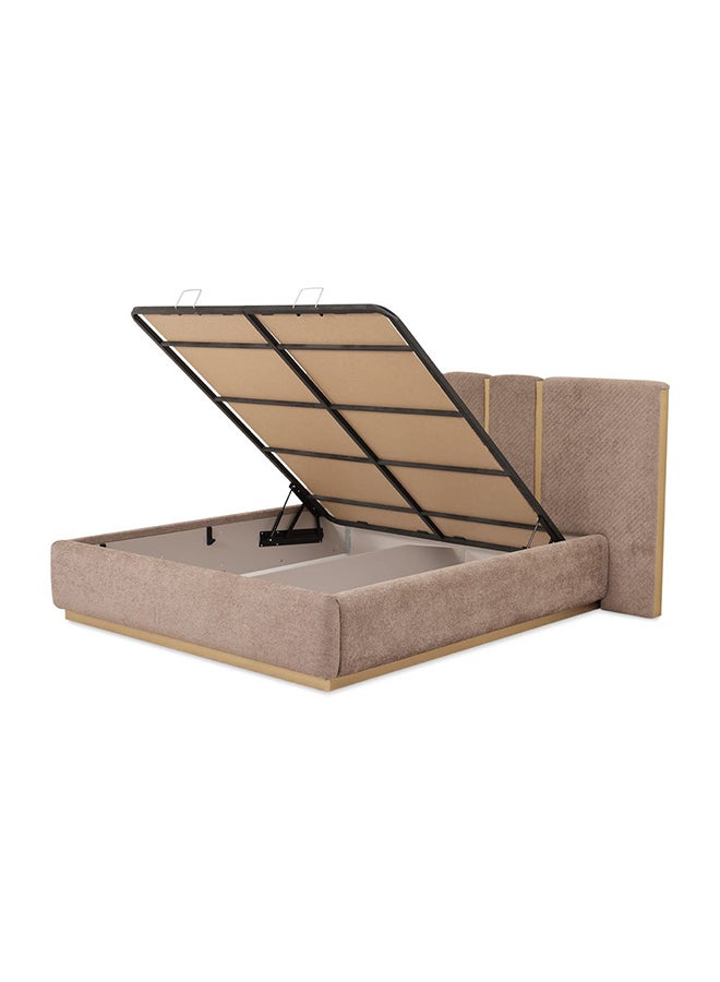 Nova Bed, Cappuccino & Brushed Gold - 180X200 Cm