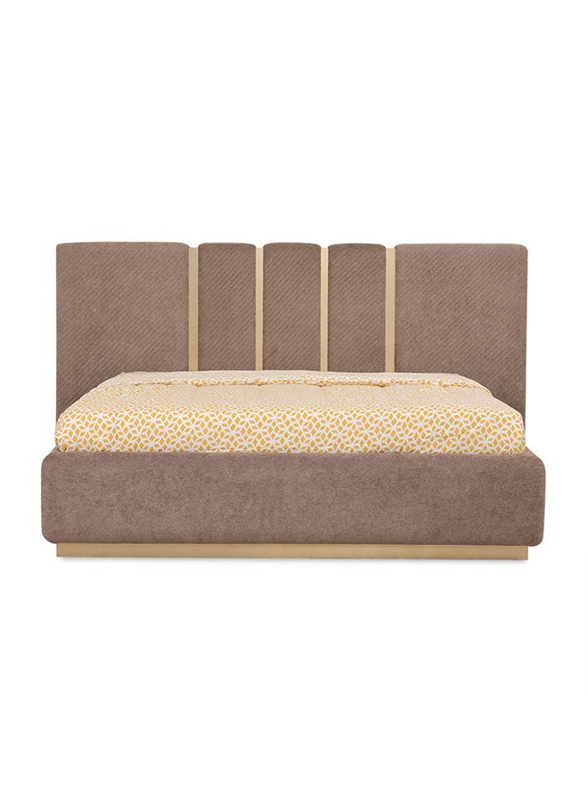 Nova Bed, Cappuccino & Brushed Gold - 180X200 Cm