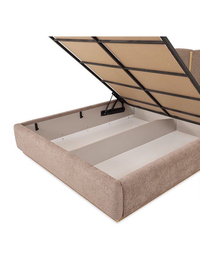 Nova Bed, Cappuccino & Brushed Gold - 180X200 Cm