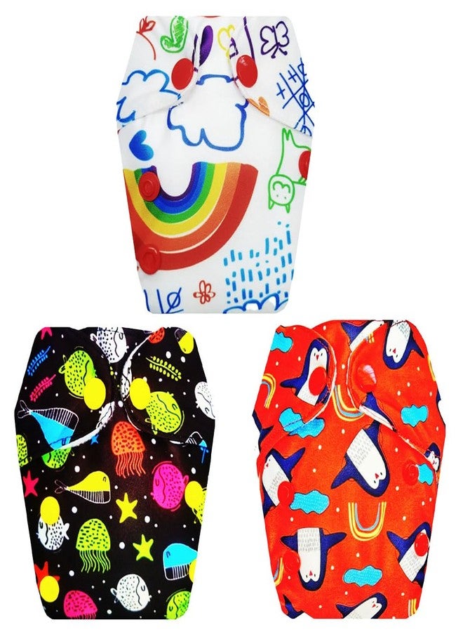 حفاضات قماشية فاخرة من دمبلدو للأطفال حديثي الولادة مع ماصة مدمجة (عبوة من 3 قطع) | ملائمة تمامًا | قابلة لإعادة الاستخدام والغسل | سريعة الجفاف | مثالية لفصل الصيف الهندي | من 0 إلى 4 أشهر | للجنسين - Image 1