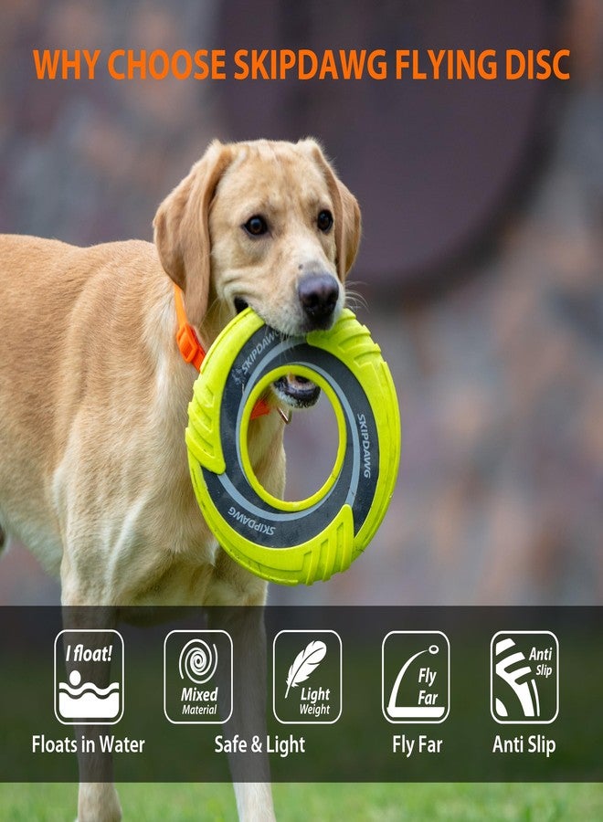SKIPDAWG Interactive Tug Toy, Flying Disc Water Toy Non-Toxic Light TPR/Nylon Fabric, Pet Training and Outdoor Exercise Toys for Dogs, Diameter 9 Inches - Image 4