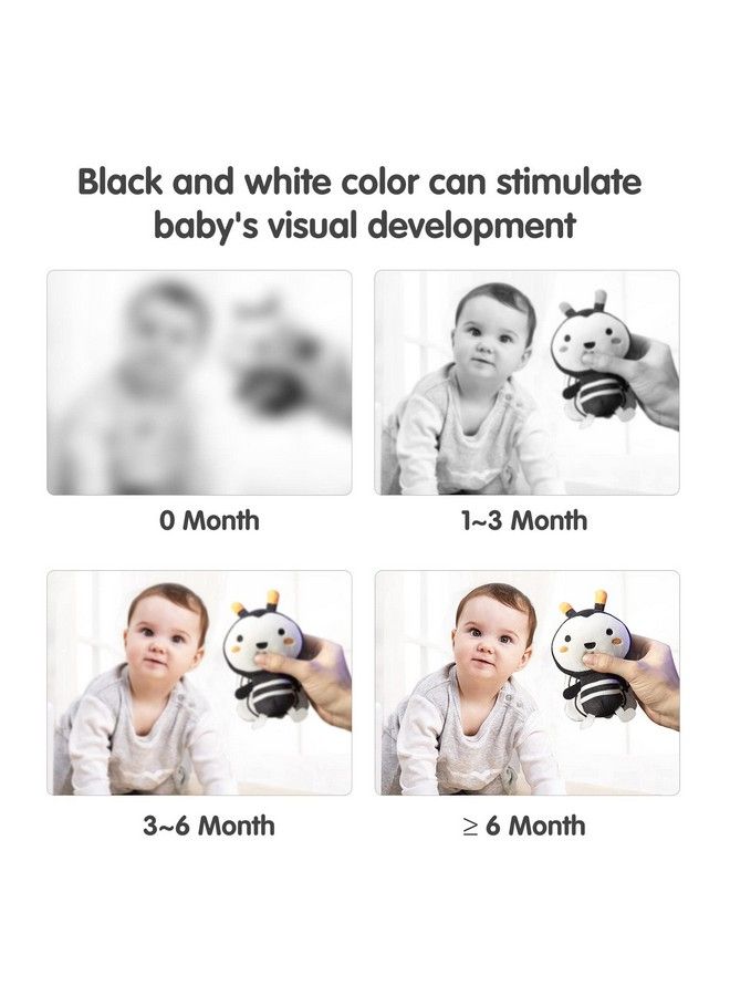 TUMAMA Black And White Baby Toys For 3 6 9 12 Monthsplush Hanging Rattlesnewborn Stroller Toys For Boys And Girls4 Pack - Image 3