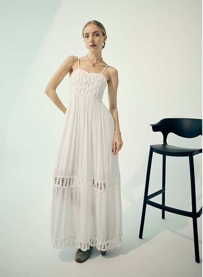Virgio VIRGIO 100% Viscose Maxi Dress Strappy Lace Style - Image 1