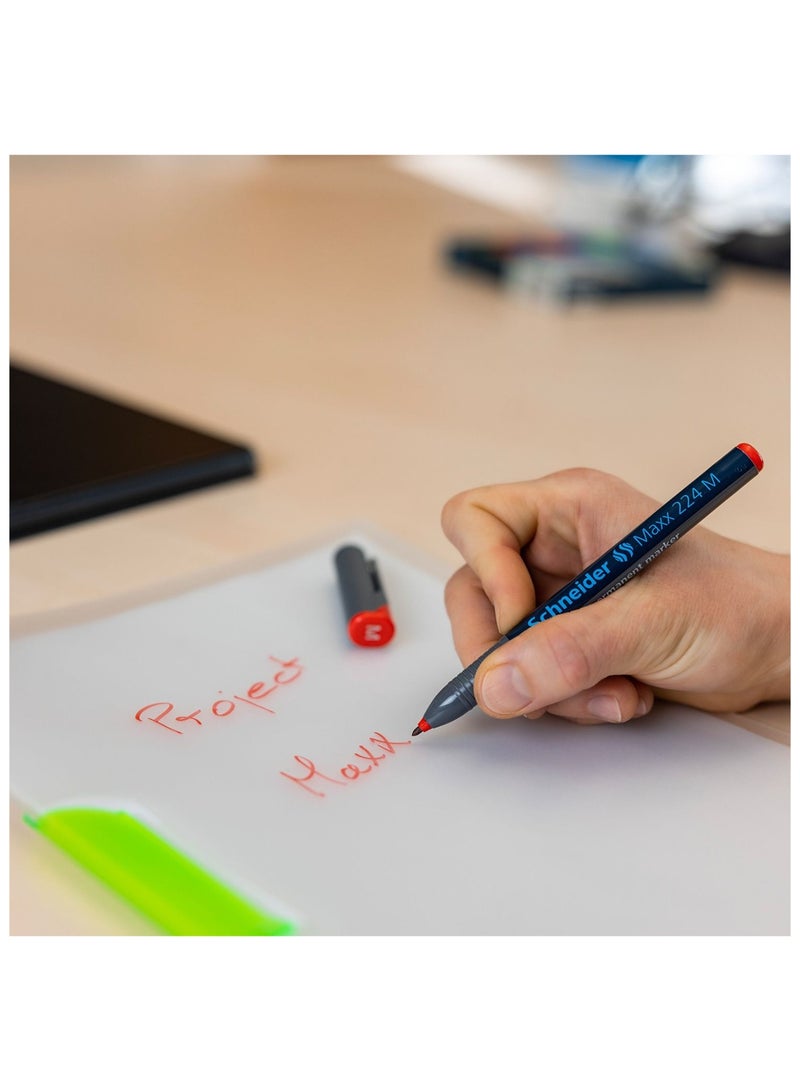 Schneider 4-Piece Maxx 224M Universal Permanent Marker 1.0mm Round Tip Multicolour - Image 5